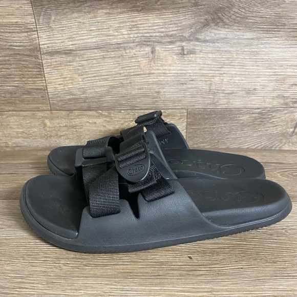 Chaco Chillos Slide Sandal W9 Black Lightweight Arch Support Gorpcore Comfy - Picture 1 of 6